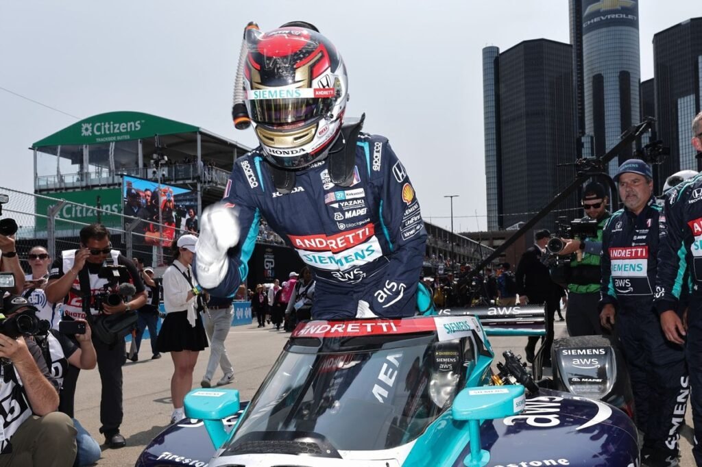 Kyle Kirkwood strikes again in eventful IndyCar Detroit GP street circuit win