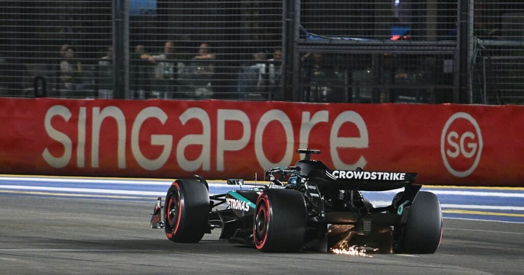 Russell edges Verstappen for Singapore GP pole