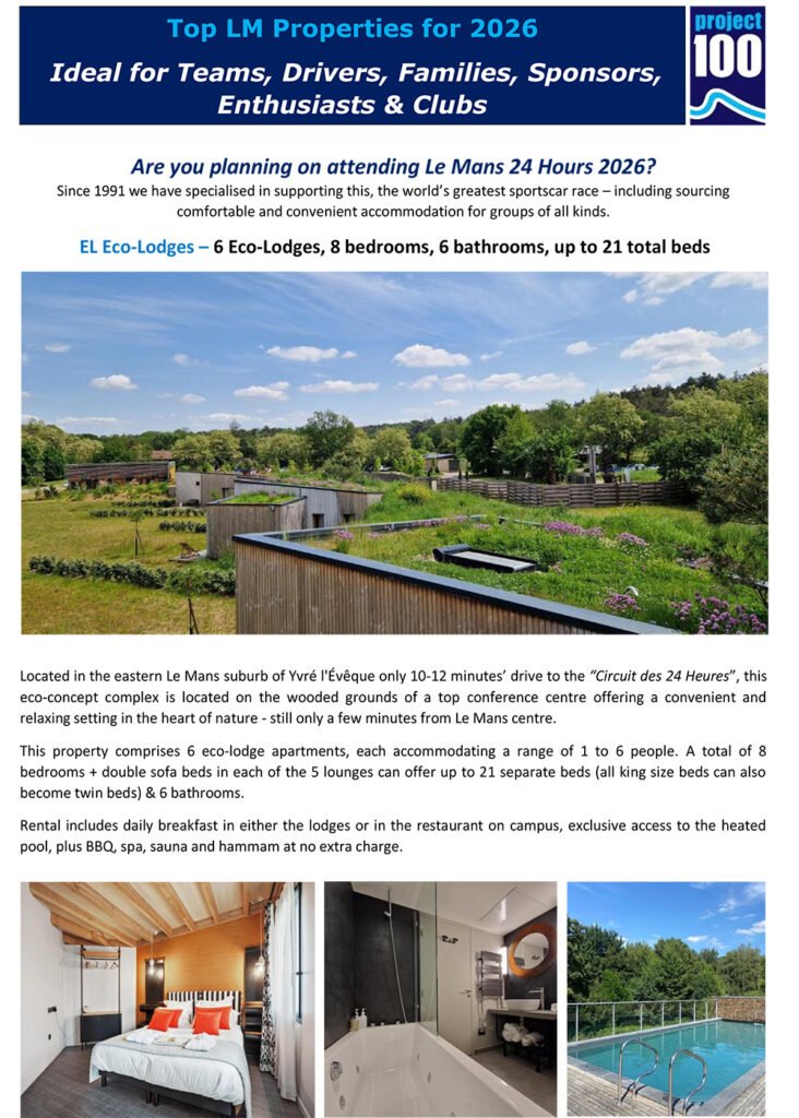 Le Mans 24 Hours 2026: Latest Top Accommodation Options From Project 100