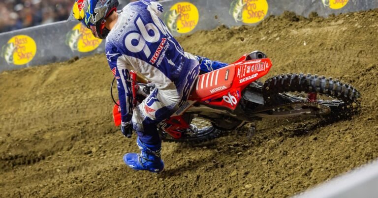 Watch Video: Hunter Lawrence’s Costly Crash in the Whoops at 2026 Detroit SX